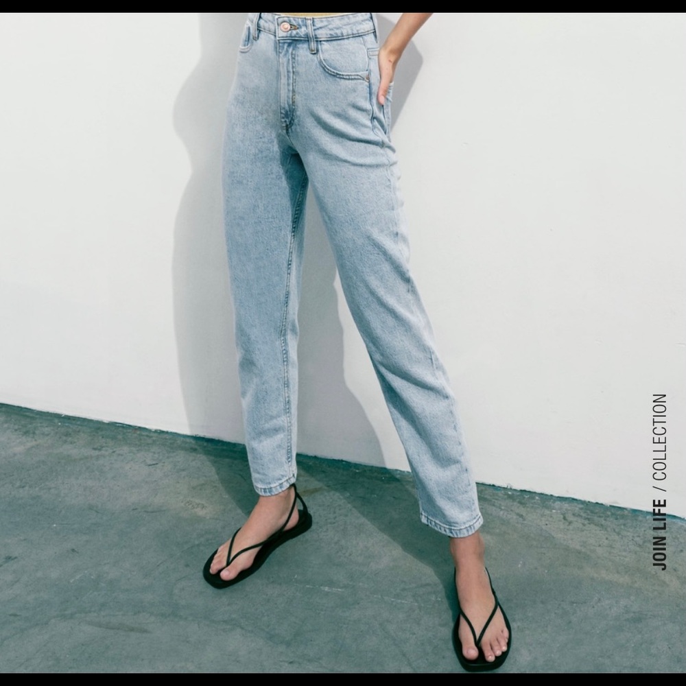 Zara mom fit high rise slim leg denim NWT
